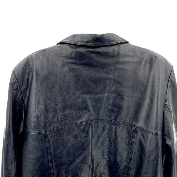 Wilson Black Leather Zip Out Thinsulate Liner Classic Winter Men's Coat XL - Picture 7 of 11